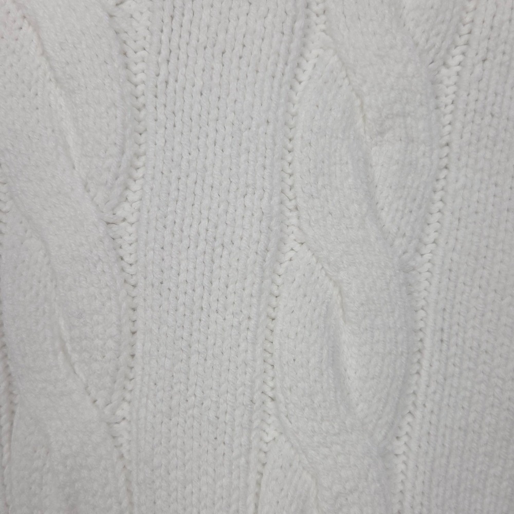 Walter Hagen Sweater Vest Womens XL White Cable Knit V-Neck Cotton Golf NWOT - Picture 3 of 9